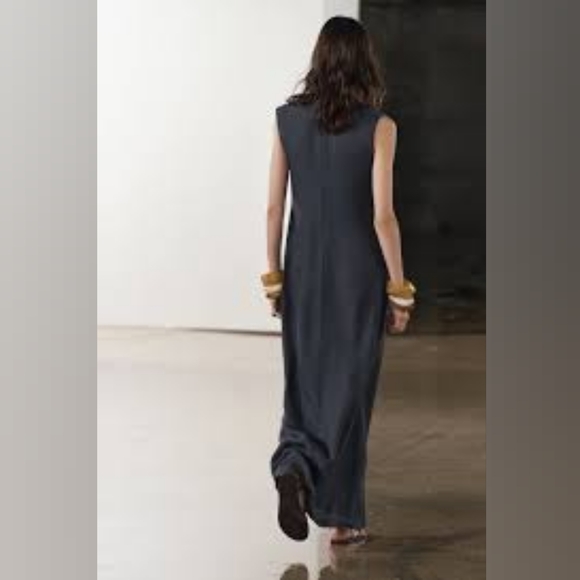 ZARA Long V-Neck Dress - Picture 2 of 4